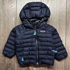 Patagonia Child 6-12M Navy Blue Down Puffer Jacket Pattern Lined